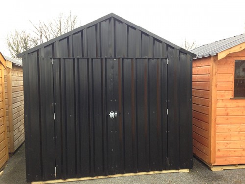 10ft x 8ft Black Steel Garden Shed